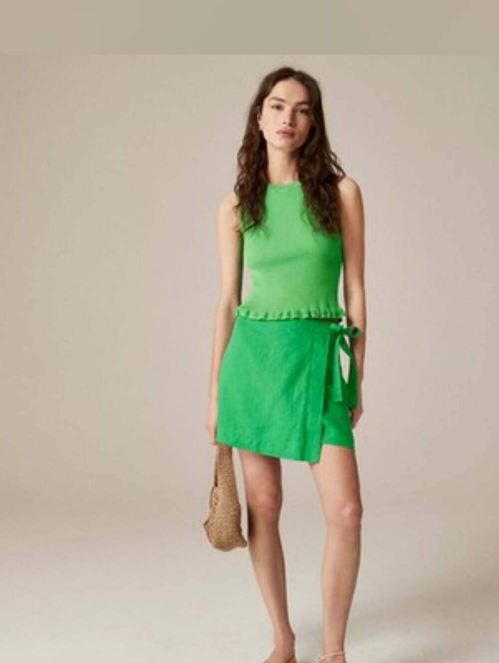 J Crew Linen Wrap Skirt